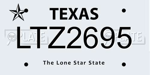 LTZ2695 Texas License Plate