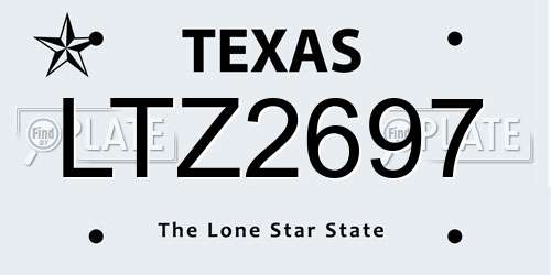 LTZ2697 Texas License Plate