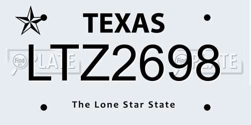 LTZ2698 Texas License Plate