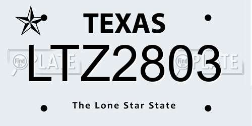 LTZ2803 Texas License Plate