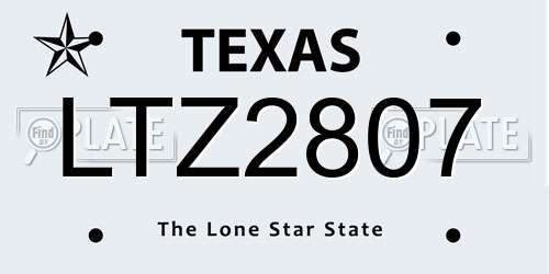 LTZ2807 Texas License Plate