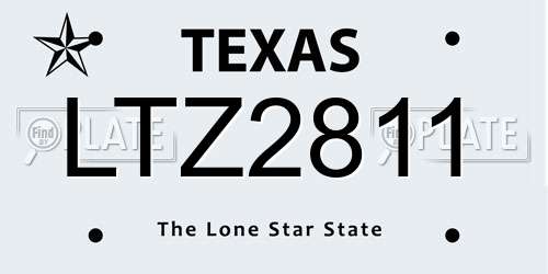 LTZ2811 Texas License Plate