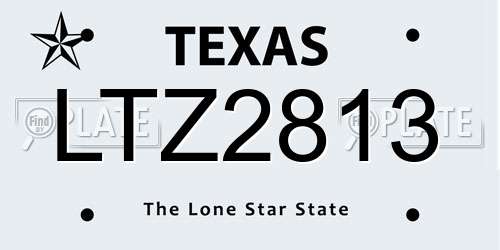 LTZ2813 Texas License Plate