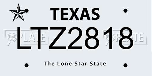 LTZ2818 Texas License Plate