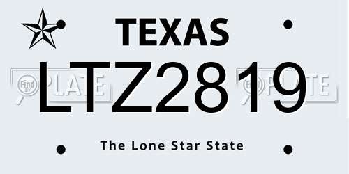 LTZ2819 Texas License Plate
