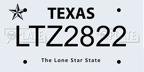 LTZ2822 Texas License Plate