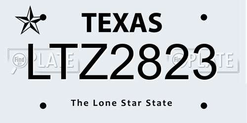 LTZ2823 Texas License Plate
