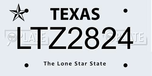 LTZ2824 Texas License Plate