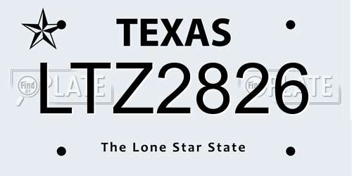 LTZ2826 Texas License Plate