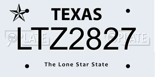 LTZ2827 Texas License Plate