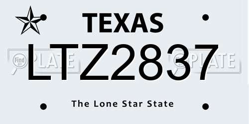 LTZ2837 Texas License Plate