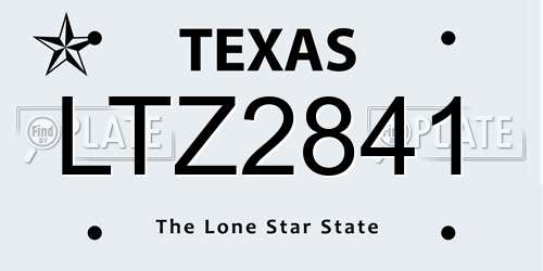LTZ2841 Texas License Plate