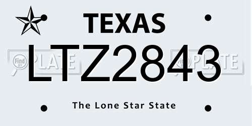 LTZ2843 Texas License Plate