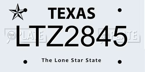 LTZ2845 Texas License Plate