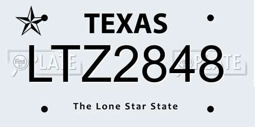 LTZ2848 Texas License Plate