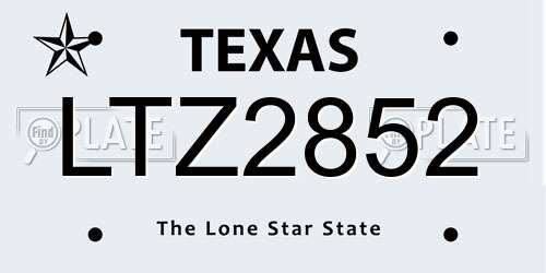 LTZ2852 Texas License Plate