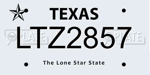 LTZ2857 Texas License Plate