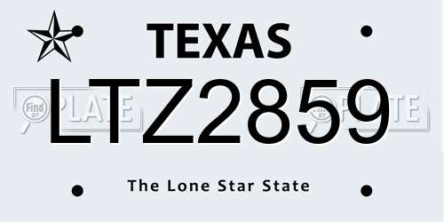 LTZ2859 Texas License Plate