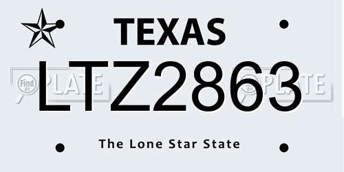 LTZ2863 Texas License Plate