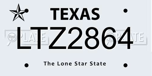 LTZ2864 Texas License Plate