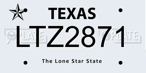 LTZ2871 Texas License Plate
