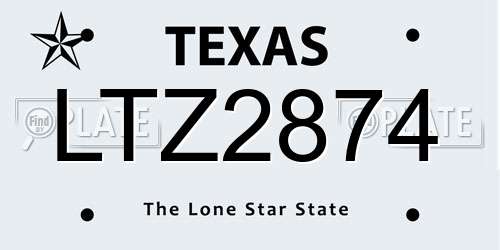 LTZ2874 Texas License Plate