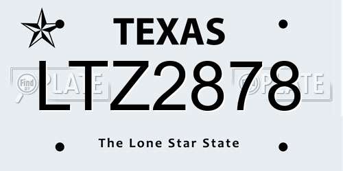 LTZ2878 Texas License Plate
