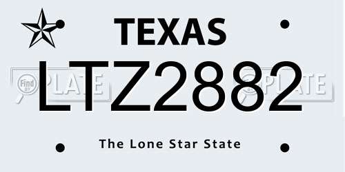 LTZ2882 Texas License Plate