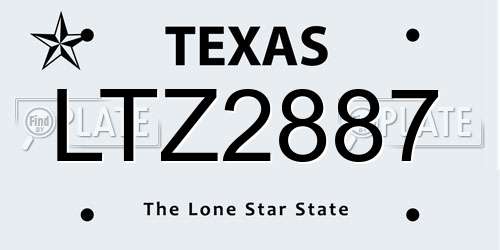 LTZ2887 Texas License Plate