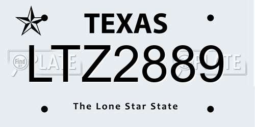 LTZ2889 Texas License Plate