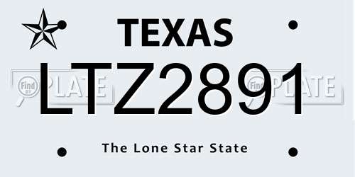 LTZ2891 Texas License Plate