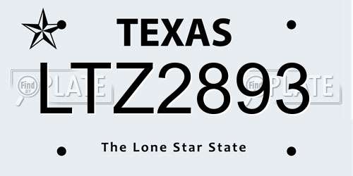 LTZ2893 Texas License Plate