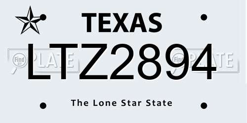 LTZ2894 Texas License Plate