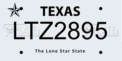 LTZ2895 Texas License Plate