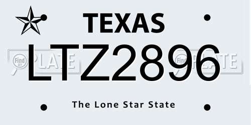 LTZ2896 Texas License Plate