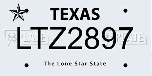 LTZ2897 Texas License Plate