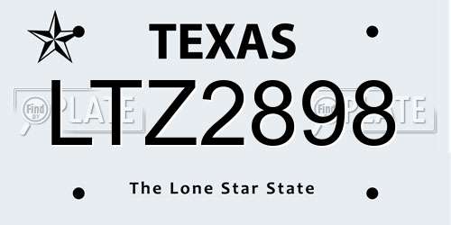 LTZ2898 Texas License Plate