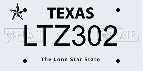 LTZ302 Texas License Plate