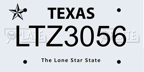 LTZ3056 Texas License Plate
