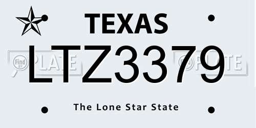 LTZ3379 Texas License Plate