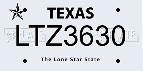 LTZ3630 Texas License Plate