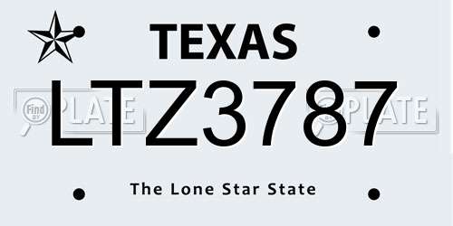 LTZ3787 Texas License Plate