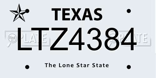 LTZ4384 Texas License Plate