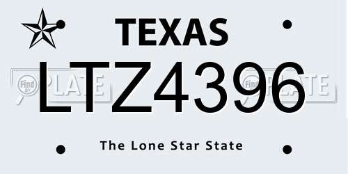LTZ4396 Texas License Plate