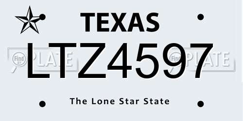 LTZ4597 Texas License Plate