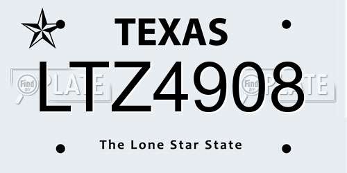 LTZ4908 Texas License Plate