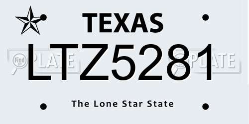 LTZ5281 Texas License Plate