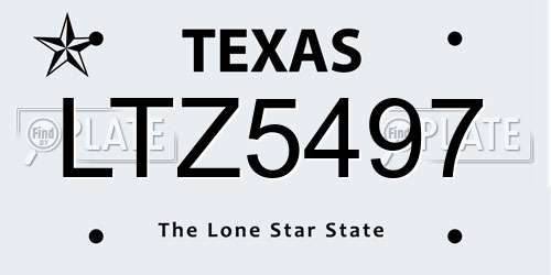 LTZ5497 Texas License Plate