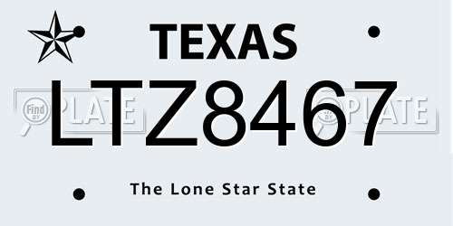 LTZ8467 Texas License Plate