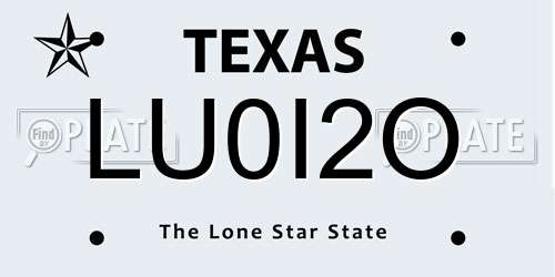 LU0I2O Texas License Plate
